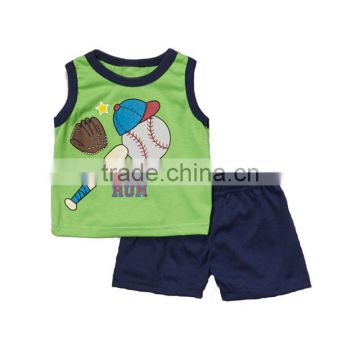 China wholesalers baby boys o neck plain cotton sleeveless t shirt