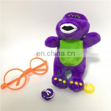HI CE movie character barney plush toy for kids,stuffed plush doll barney cartoon character animal gift