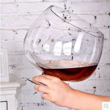 Wholesale glassware bouquet giant big red wine glass shape bubble super big gin glass with custom logo