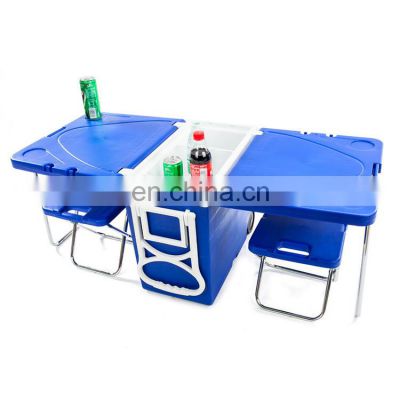 Original production factory Plastic outdoor camping folded chair/ table with cooler box
