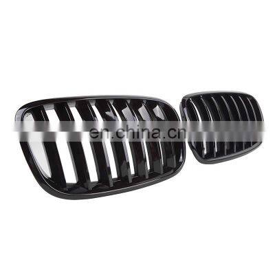 Glossy black single slat line front grill for BMW X5 X6 E70 E71 high quality kindly bumper grill for BMW 2007-2013