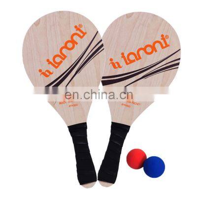Wholesale factory price customize high quality wooden beach racket set