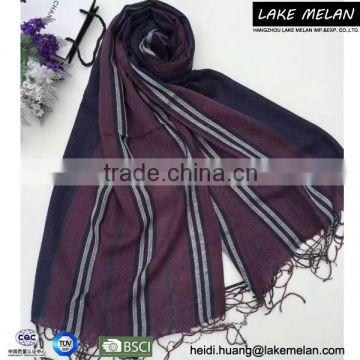 SS 16 Hot Selling Men's Woven Scarf With Striped Pattern