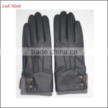 ladies classic winter leather hand gloves black