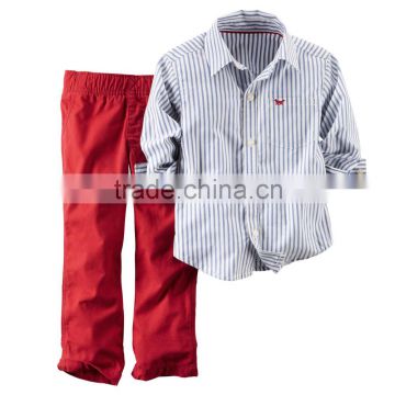 Boy's Spring Autumn shirt and pant set boy fancy shirt and long pant