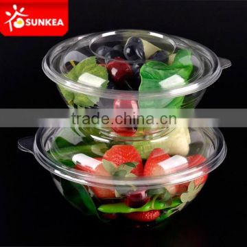 Round clear disposable plastic salad bowl with lid                        
                                                Quality Choice