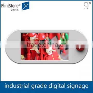 Flintstone 9 inch motion activated LCD digital signage player, lcd mini display advertising indoor, digital signage totem