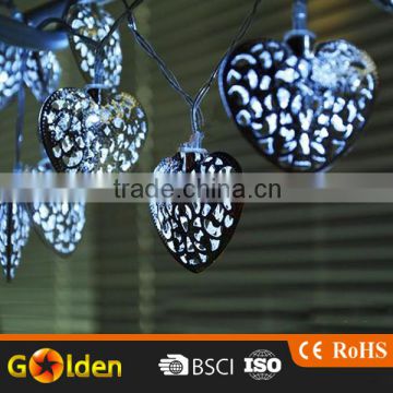 Outdoor Christmas Holiday Lamp Fairy Heart Led Solar Powered String Lights