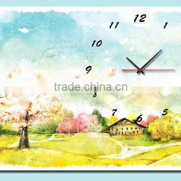 wall clock art on canvas with frame
