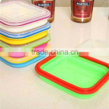 Fashionable Stackable Food Storage Containers, Silicone Collapsible Lunch Box, Freezer to Oven Safe silicone lunch box