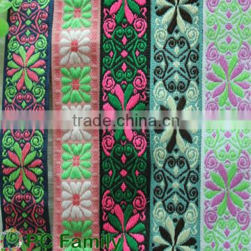 1inch wholesale colorful floral embroidery ribbon