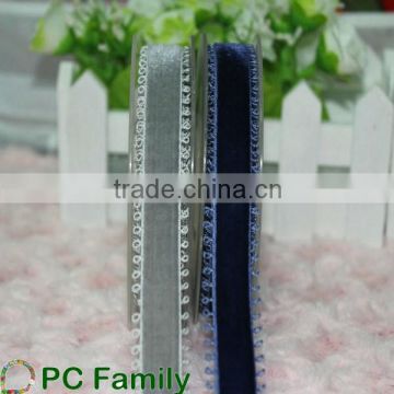 picot edged elastic velvet ribbon