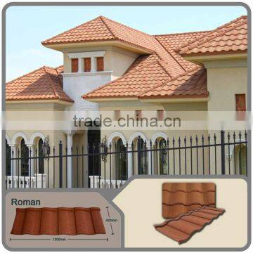 Roman stone coated metal roofing/1170 1340 0.4 mm/European Style Roman Roof Profile/Color Stone Coated Metal Roof Sheets