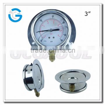 High quality 3inch polished stainless steel brass internal pressure gauge flange