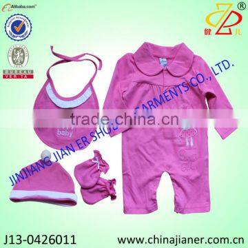 new product for 2014 100% cotton baby romper set pretty wholesale baby clothes