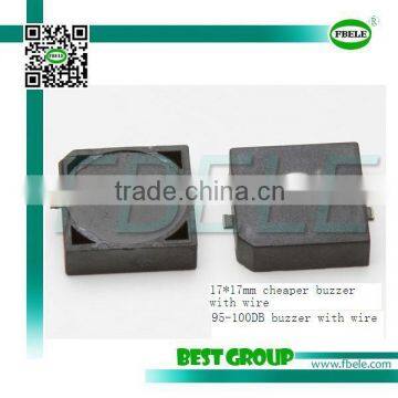 17*17mm cheaper 9V 95-100DB buzzer with wire SMT1750B