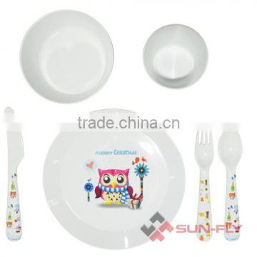 SUN-FLY OEM New plastic personalized 6pieces kiddy dinner Cutlery set