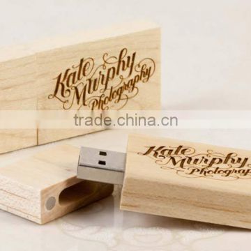 Promotional custom wood usb 2.0, wholeale promotional gifts 8gb maple wooden rectangle usb