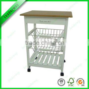 Most popular MDF wooden kitchen trolley prices with baskets