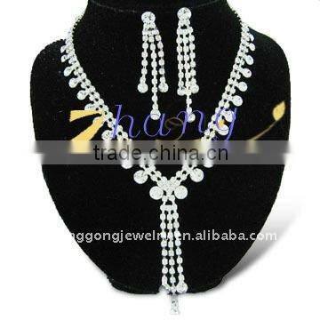 fashion design diamante princess jewelry set