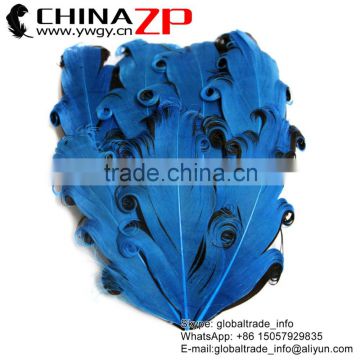 NO.1 Supplier ZPDECOR Bulk Sale Colorful Dyed Turquoise and Brown Curled Goose Feathers Pad Craft for Hair Accessories