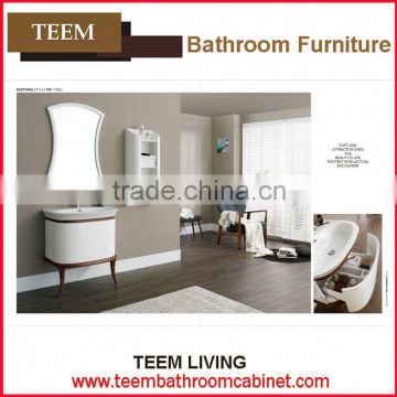 Teem bathroom furniture stainless steel/solid wood mirror mirror cabinet pvc new design bathroom cabinet