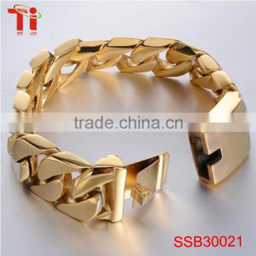 High quality men's bracelet 2016, fashion gold plated chain bracelet, wholesale new products bracelet