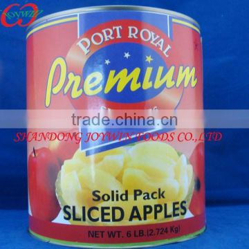 Sliced apple in light syrup, solid pack apple