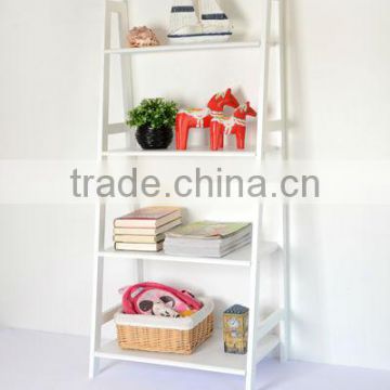 White wooden bookshelf