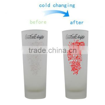 Promotional for beverage cold color changing glass cup
