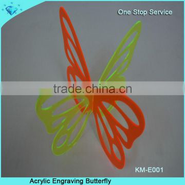 Colorful acrylic engraving butterfly for holiday decoration and gifts