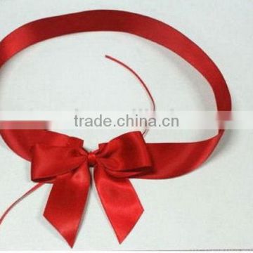 Low price hotsell black elastic tied satin ribbon bow