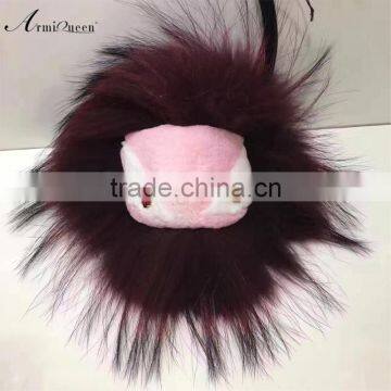 New arrival fashion real raccoon fur monster bag accessory keychain