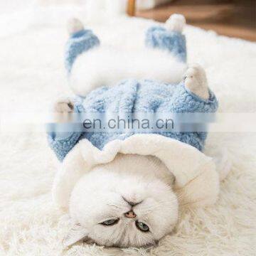 wholesale British shorthair kitten dog Pet cat Winter Clothing hoodie Bunny Ears Overcoat cat clothes