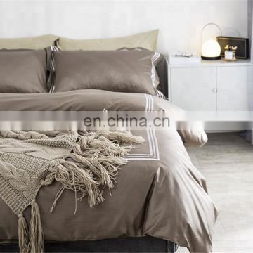 hospital softextile microfiber fabric 4-Piece Cotton Plain Bed Sheet Set bed set