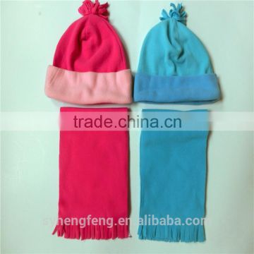 Wholesale New Two-pieces fleece hat and scarf