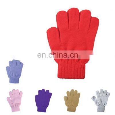 Assorted Colors Acrylic Knit Kids Children Magic Gloves