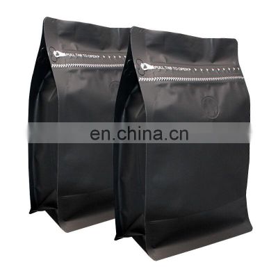 Stand up zipper packaging bags flat square block bottom bag 8 side seal pouch