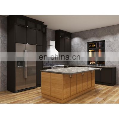 Modern Smart Kitchen Furniture Black Matt White Lacquer Melamine Kitchen Cabinets With Sinks