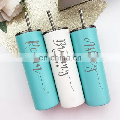 custom logo 20oz matte wholesale vacuum metal double wall cup insulated stainless steel skinny tumbler