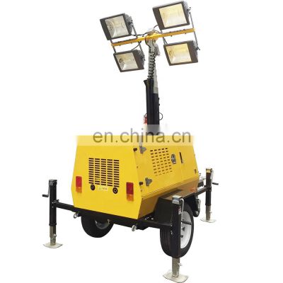High Power Engineering lighting tower Mobile vehicle-mounted diesel  light tower Mobile