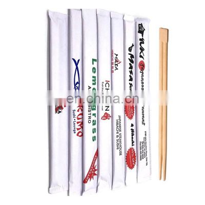 Hot sale disposable bamboo sushi chopsticks with sleeve customized print chopsticks