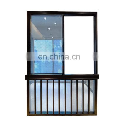 Low-e Aluminum Aluminum Alloy Tempered Glass Sliding Window With Security Bars