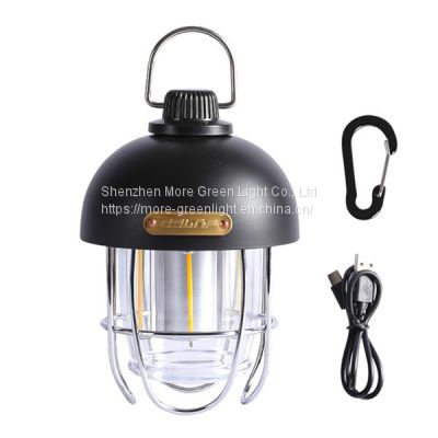 3 Led Modes Type-C Rechargeable Waterproof Retro Luxury Atmosphere Dimmable Camping Light