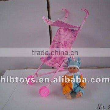 Baby handcart with 12" Doll , handcart toy