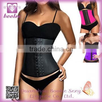 Wholesale Factory price 3 hooks Black Waist Cincher Rubber Latex corset