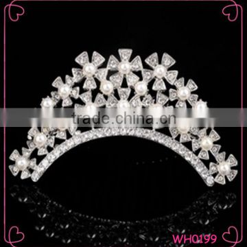 Elegant rhinestone crystal and pearl beauty sunflower crown wedding tiaras and crown
