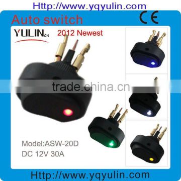 12mm red led light 12VDC 30A auto data switch
