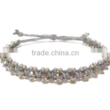 MMBR199A012 Handmade in Thailand Handwoven Crystal Beaded Bracelet Boho Fashion Jewelry Semiprecious Stone Summer 2016