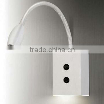 hotel wall lamp flexible goose neck led wall mounted light